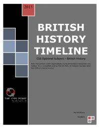 BRITISH HISTORY TIMELINE CSS Optional Subject – British History