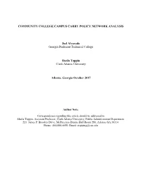 Community College Campus Carry Policy Network Analysis