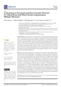 Comparison of Structural and Short Variants Detectedby Linked-Read