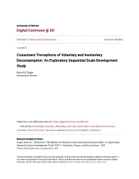 Consumers' Perceptions of Voluntary and Involuntary Deconsumption: an Exploratory Sequential Scale Development Study