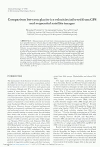 Cotnparison Between Glacier Ice Velocities Inferred Frotn GPS and Sequential Satellite Itnages