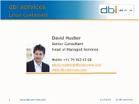 Dbi Services Linux Containers
