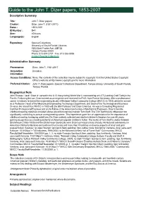 Guide to the John T. Dizer Papers, 1853-2007 Descriptive Summary