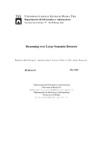 Reasoning Over Large Semantic Datasets