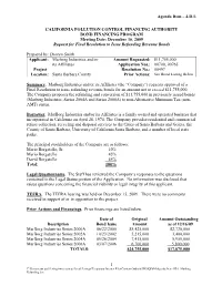 Request for Final Resolution to Issue Refunding Revenue Bonds