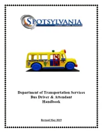 Bus Driver and Attendant Handbook