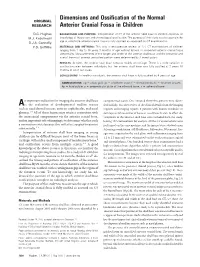 Dimensions and Ossification of the Normal Anterior Cranial Fossa In