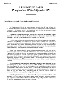 Histoire Commune Buttes Chaumont