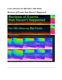 LYRIC SHEET and Liner Notes (Pdf)
