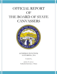 Official Report of the Board of State Canvassers