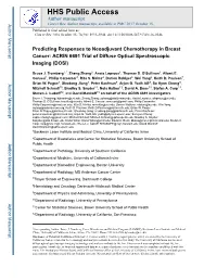 Predicting Responses to Neoadjuvant Chemotherapy in Breast Cancer: ACRIN 6691 Trial of Diffuse Optical Spectroscopic Imaging (DOSI)
