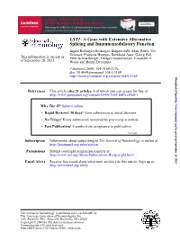 Splicing and Immunomodulatory Function : a Gene with Extensive