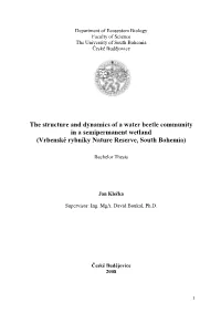 The Structure and Dynamics of a Water Beetle Community in a Semipermanent Wetland (Vrbenské Rybníky Nature Reserve, South Bohemia)