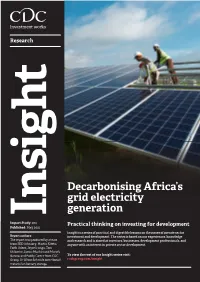 Decarbonising Africa's Grid Electricity Generation
