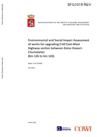 Environmental and Social Impact Assessment of Works for Upgrading E-60 East-West Highway Section Between Zemo Osiauri
