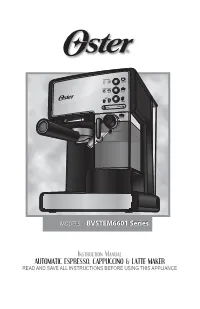Instruction Manual AUTOMATIC ESPRESSO, CAPPUCCINO