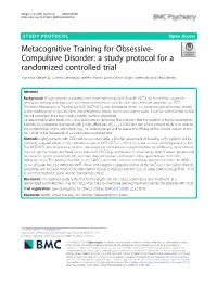 Metacognitive Training for Obsessive