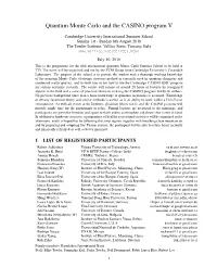 Quantum Monte Carlo and the CASINO Program V
