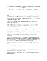 30 Years of Defending Women's Right to Be Free from All Forms of Sexual Exploitation
