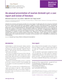An Unusual Presentation of Ovarian Dermoid Cyst