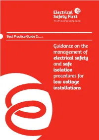 Best Practice Guide: Electrical Safety and Safe Isolation Procedures