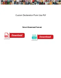 Custom Declaration Form Usa Pdf
