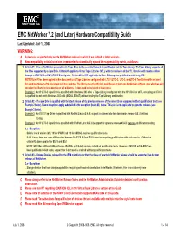 EMC Networker 7.2 (And Later) Hardware Compatibility Guide