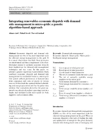 Integrating Renewables Economic Dispatch with Demand Side Management in Micro-Grids: a Genetic Algorithm-Based Approach