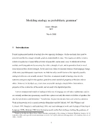 Modeling Analogy As Probabilistic Grammar∗