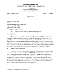 Public Comment on Proposed 2015 Sentencing Guideline Amendments