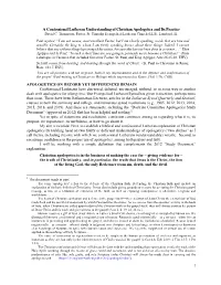 1 a Confessional Lutheran Understanding of Christian