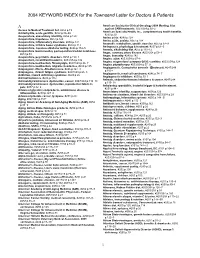 2004 KEYWORD INDEX for the Townsend Letter for Doctors & Patients