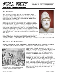 29.1 – Introduction 29.2 – Athens After the Persian Wars