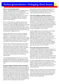 Bringing Them Home Fact Sheet.Pub