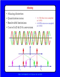 F • Aliasing Distortion • Quantization Noise • Bandwidth Limitations • Cost of A/D & D/A Conversion