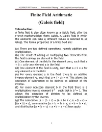 Finite Field Arithmetic (Galois Field)