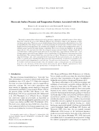 Mesoscale Surface Pressure and Temperature Features Associated with Bow Echoes