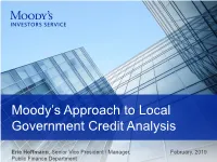 Moody's Approach to Local Government Credit Analysis