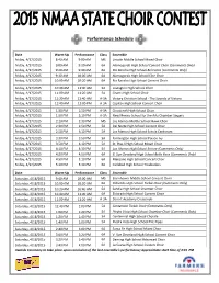 Performance Schedule