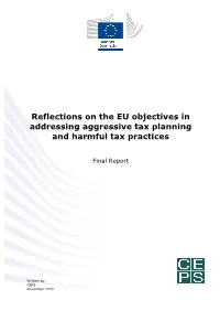 Reflections on the EU Objectives in Addressing Aggressive Tax Planning and Harmful Tax Practices