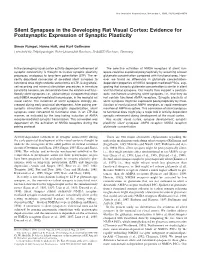 Silent Synapses in the Developing Rat Visual Cortex: Evidence for Postsynaptic Expression of Synaptic Plasticity