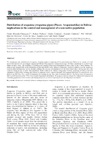 Arapaima Gigas) (Pisces: Arapaimatidae) in Bolivia: Implications in the Control and Management of a Non-Native Population