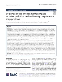 Evidence of the Environmental Impact of Noise Pollution on Biodiversity: a Systematic Map Protocol