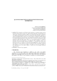 Quantiles from the Maximum Studentized Range Distribution