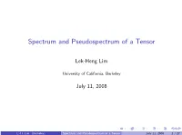 Spectrum and Pseudospectrum of a Tensor