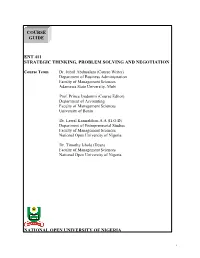 ENT 411 Strategic Thinking, Problem Solving and Negotiation Skills.Pdf