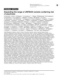 Expanding the Range of ZNF804A Variants Conferring Risk of Psychosis