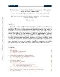 Fluctuations of Observables for Free Fermions in a Harmonic Trap at Finite
