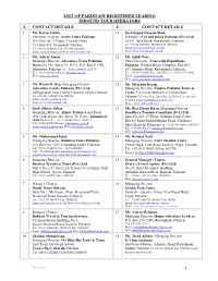 List of Pakistani Registered Inbound Tour Operators