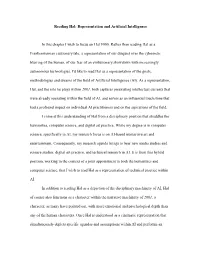 Reading Hal: Representation and Artificial Intelligence in This Chapter I